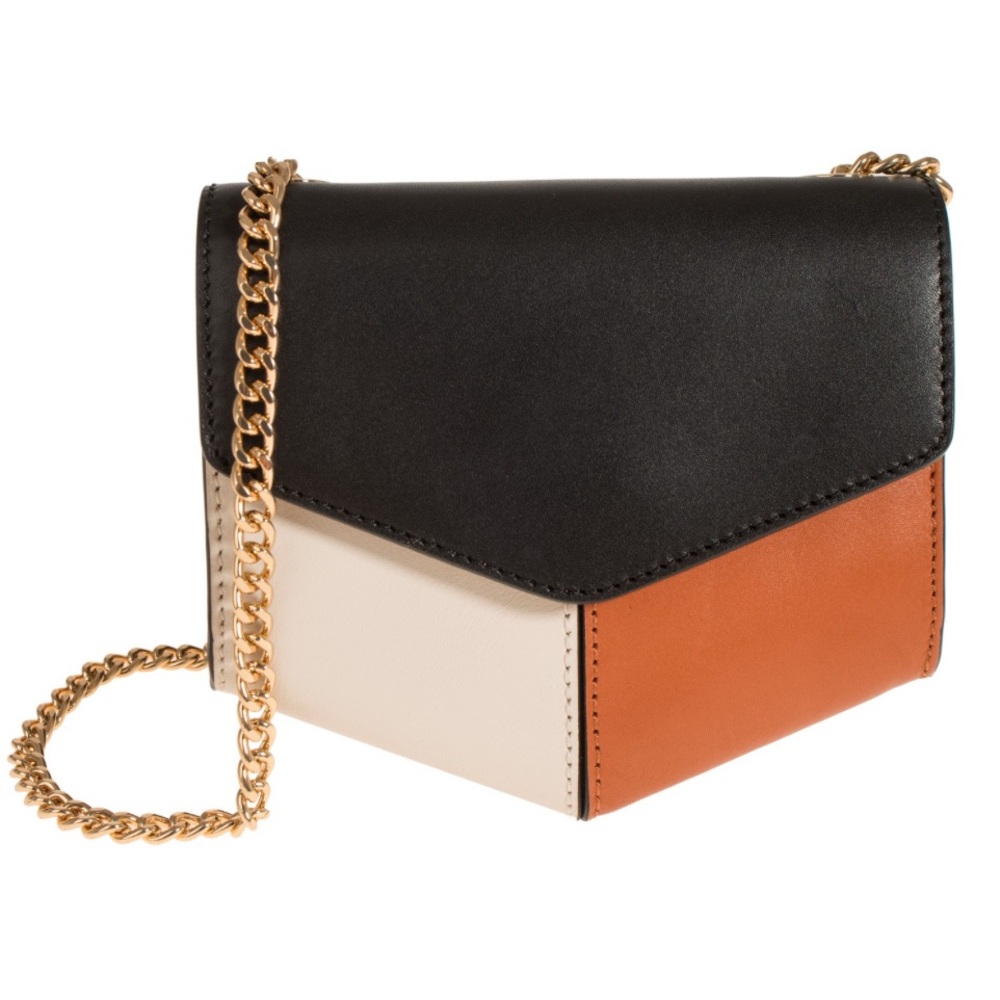 Sandro Lou Colorblock crossbody bag w Gold Chain
